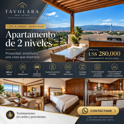 Apartamento Exclusivo de Dos Niveles en Los Álamos | Santiago